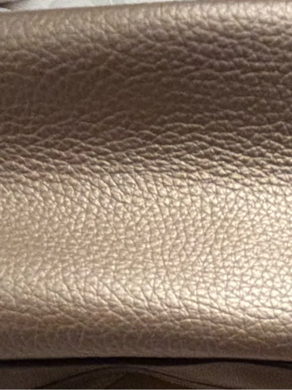 Coach Metallic Taupe Pebbled Leather Shoulder Bag